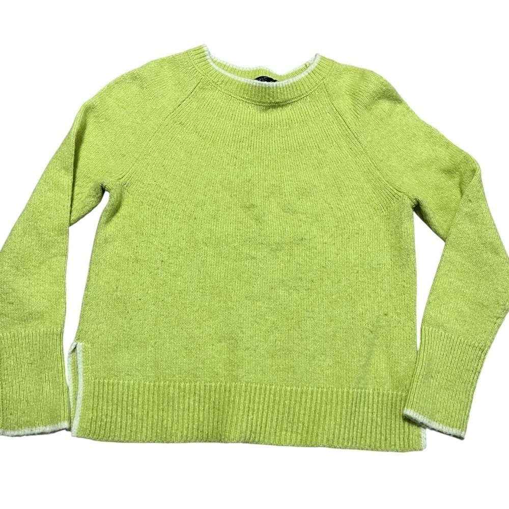 Talbots Light Green Women's Crew Neck Sweater Wool Blend Size Medium Petite